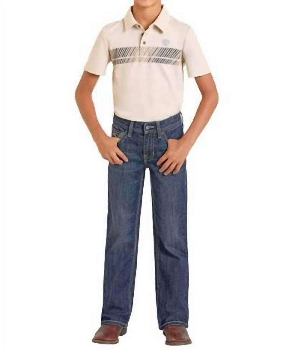 NEW ROCK & ROLL COWBOY boy's gun regular jeans in blue